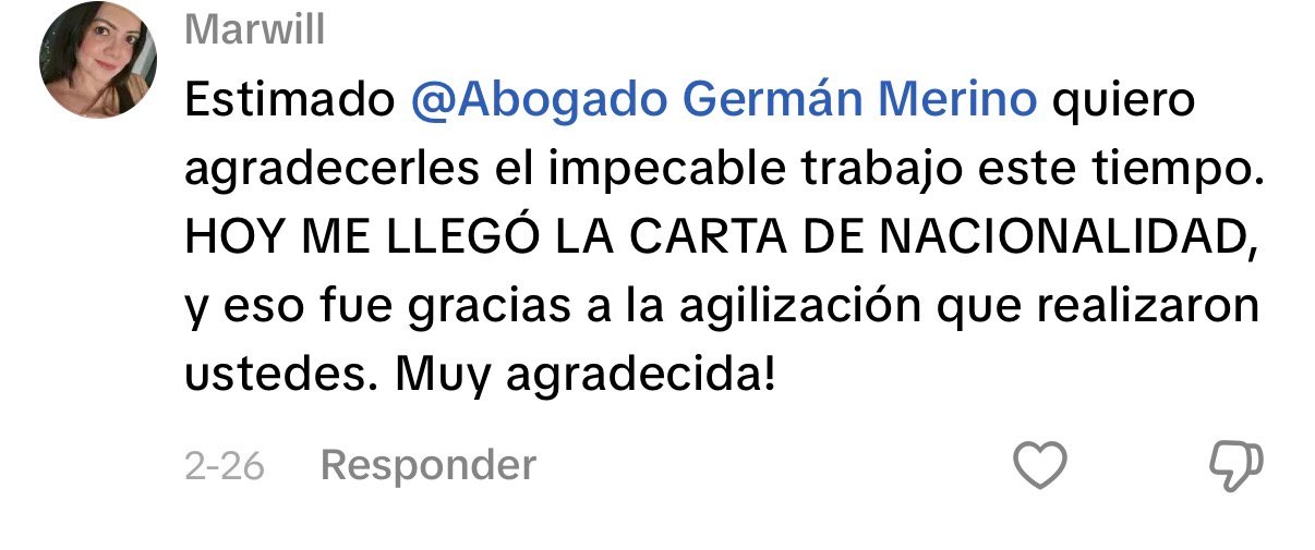 Testimonio de Marwill sobre la carta de nacionalidad